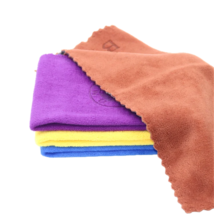 Yellow Green  Private Label Embroidered Logo Professional Microfiber Car Clean Frottee Towel