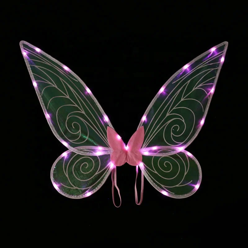 Fairy Elf Princess Angel Wings Halloween Cosplay Costumes Ribbon Performance props children adult DIY luminous wings with light