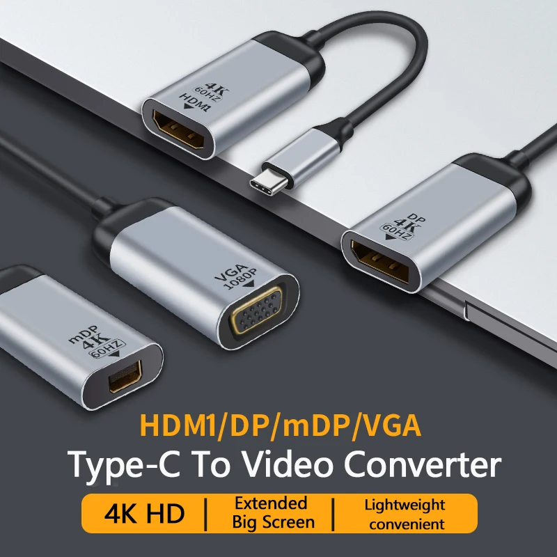 USB C to DisplayPort Adapter Support 4K USB Type C to DisplayPort/DP Male to Female Converter