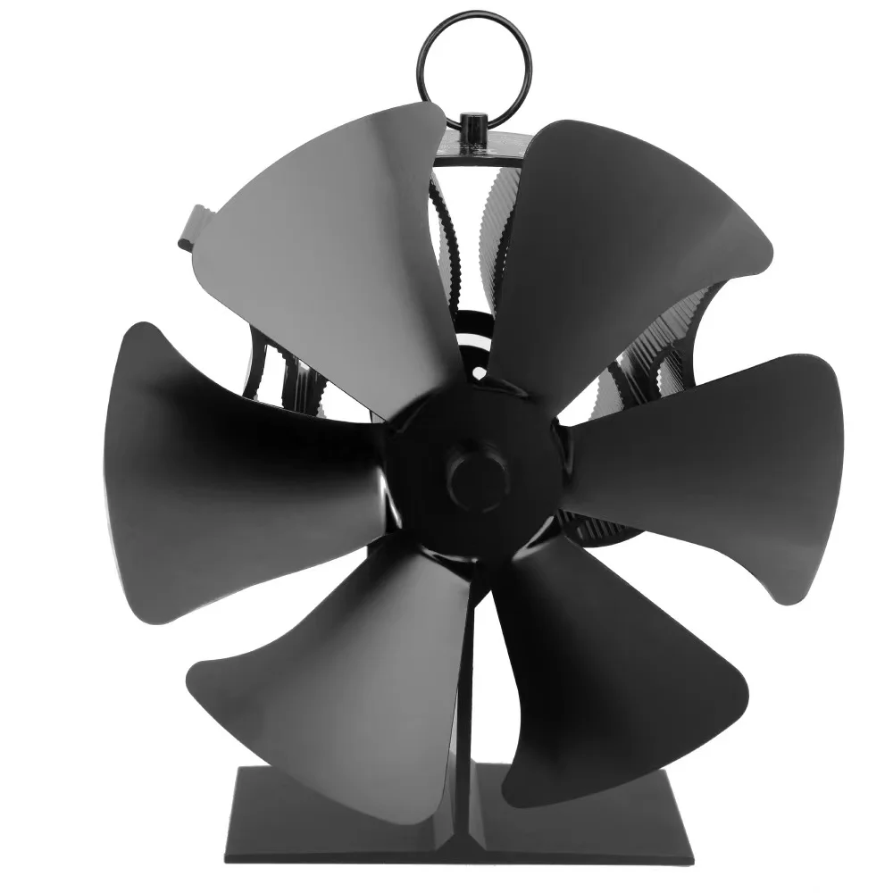 Hot selling fireplace accessories more efficient small heat powered wood stove fan 6 blades