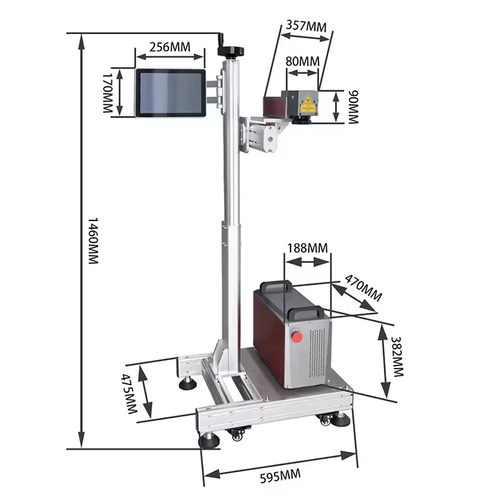 Yaomatec Laser Marking Machine 20w 30w  Fiber Online High Speed Flying Laser Engraving Machine