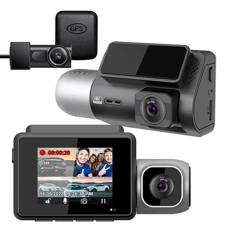 4K and 1080P and 2K Three Channel Built-in WIFI App Contral Hidden Dash Camera Car Black Box Dash Cam