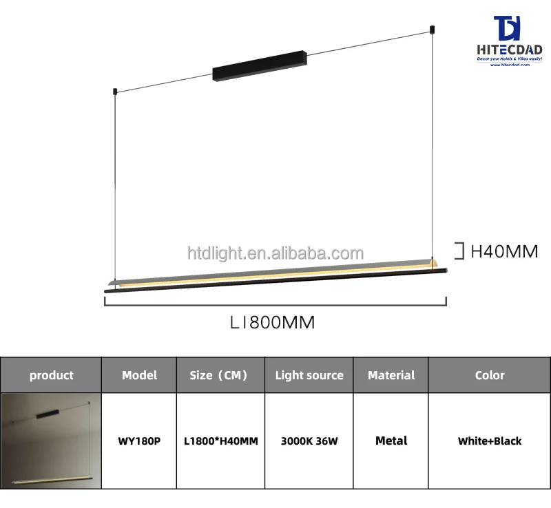 HITECDAD Villa Office Hardware Material 3000K 6W 12W 20W 24W 36W 40W Tile eaves hanging Chandelier pendant Ceiling Light Lamp