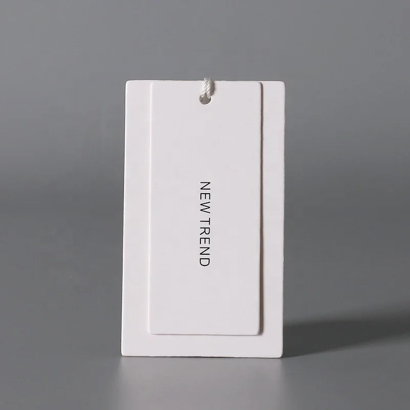 Custom Garment Swing Tags Clothes Label Print Name Logo Plastic Hang Tag With String Paper Hangtags For Clothing Own Logo