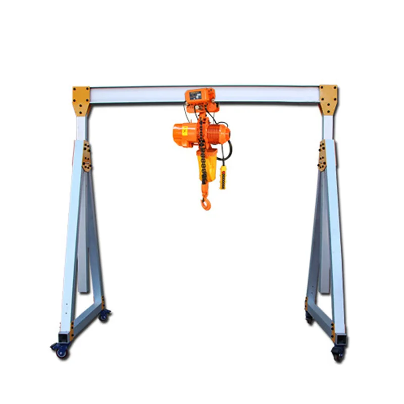 Made in China 500kg Adjustable height Aluminum mini portable gantry crane with running wheel for sale
