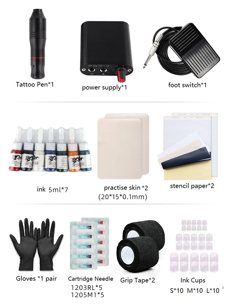Professional Complete Tattoo Kit Rotary Tattoo Pen Machine Portable Tattoo Machine Kits