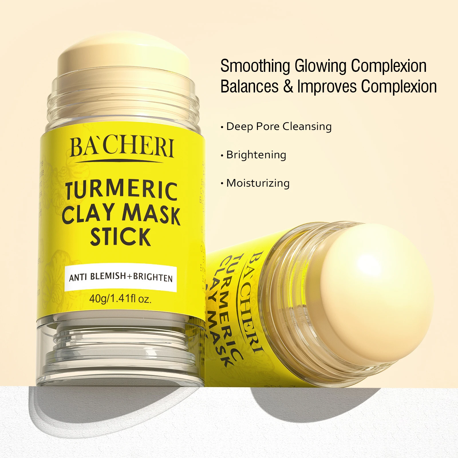 Kangrong Private Label Face Care Organic Brightening Whitening Deep Cleaning Kaolin Vitamin C Turmeric Clay Mask Stick