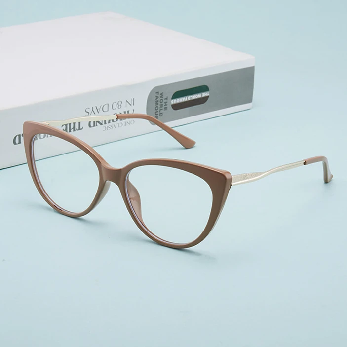 Customized Logo Fashion Clear TR90 Cateye Frames Anti Blue Light Blocking Glasses Eyeglasses For Women