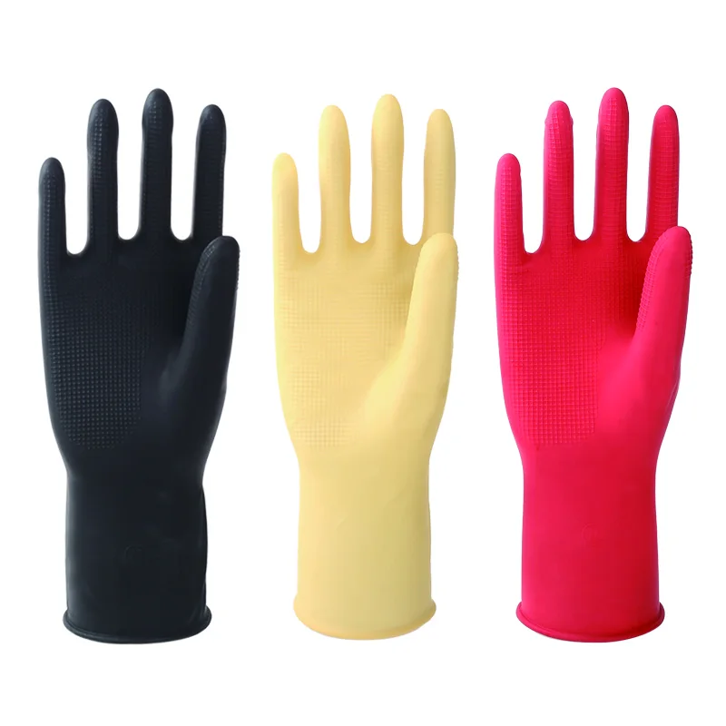 Latex Black Mini Little Gloves Dish Washing Rubber Household Kitchen Skin Thickened Cleaning Waterproof Durable Type for Female