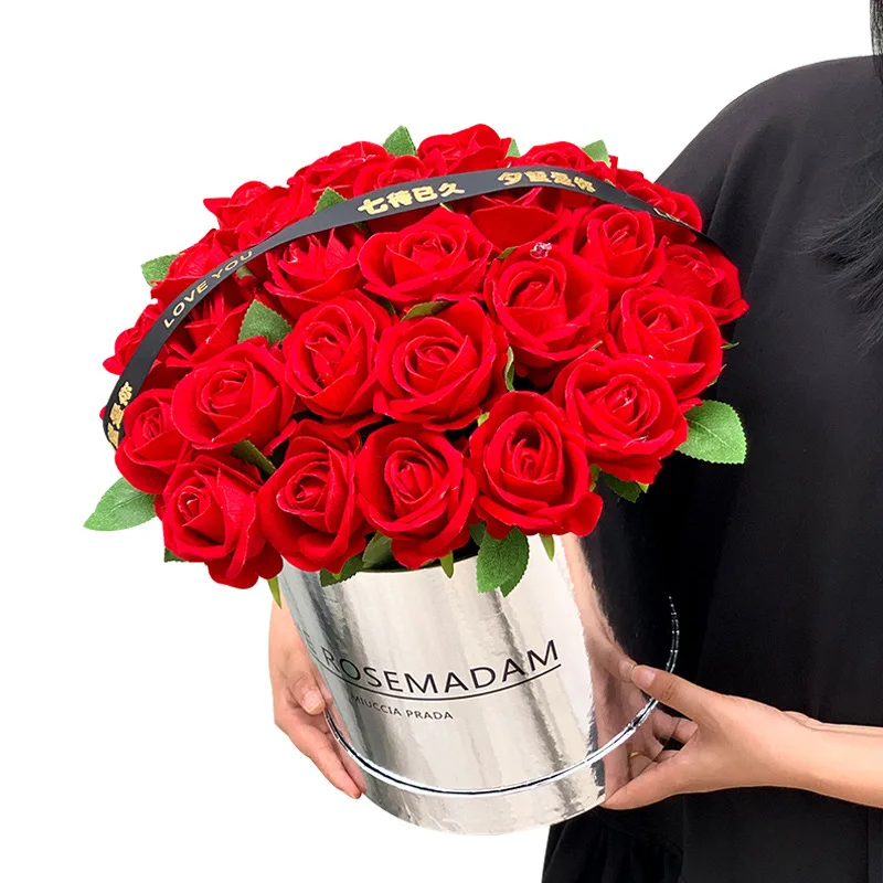 Envelope Rose Flower Gift Box For Bouquets Supplier Rose Soap Flower Gift Box Heart Shaped