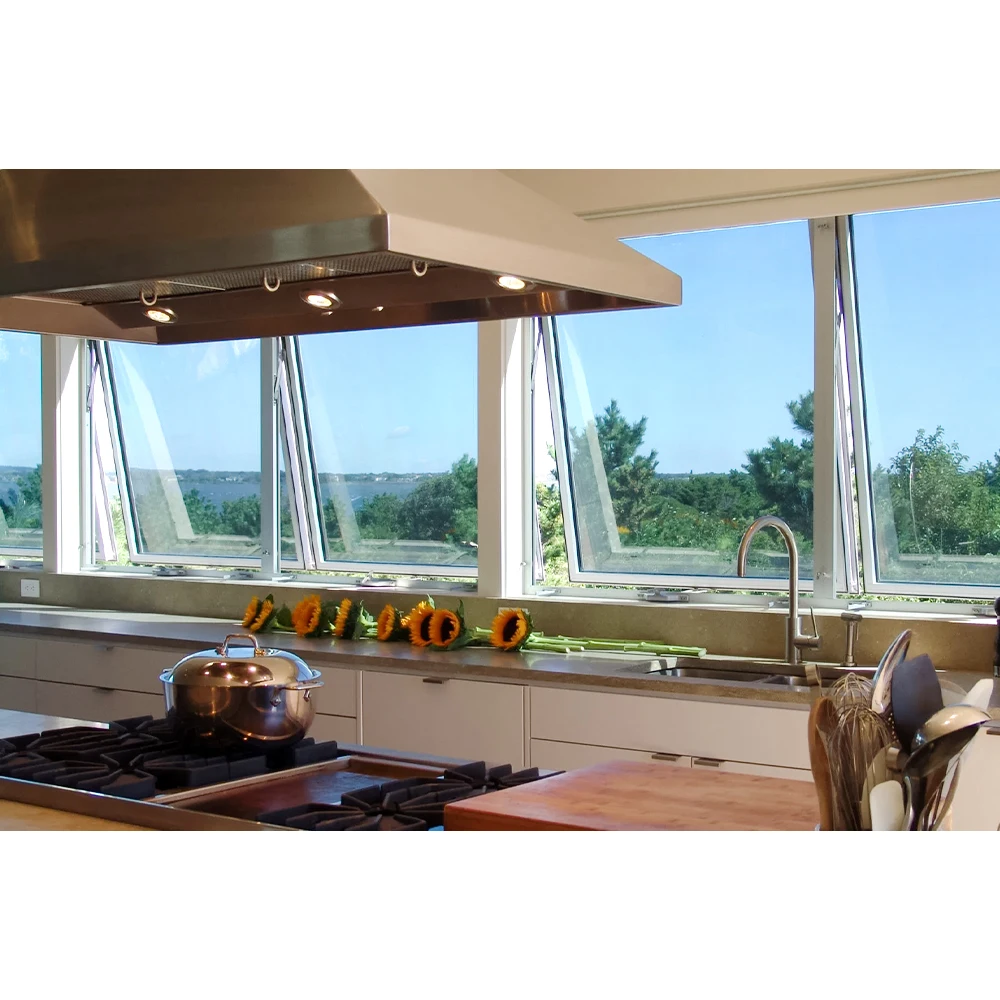European-style Georgia aluminum handle awning window with laminated glass providing safety and a sleek modern look