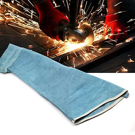 Swelder Cowhide Leather Protection Fire Resistant Welding Sleeves For Welding Safety Equipment