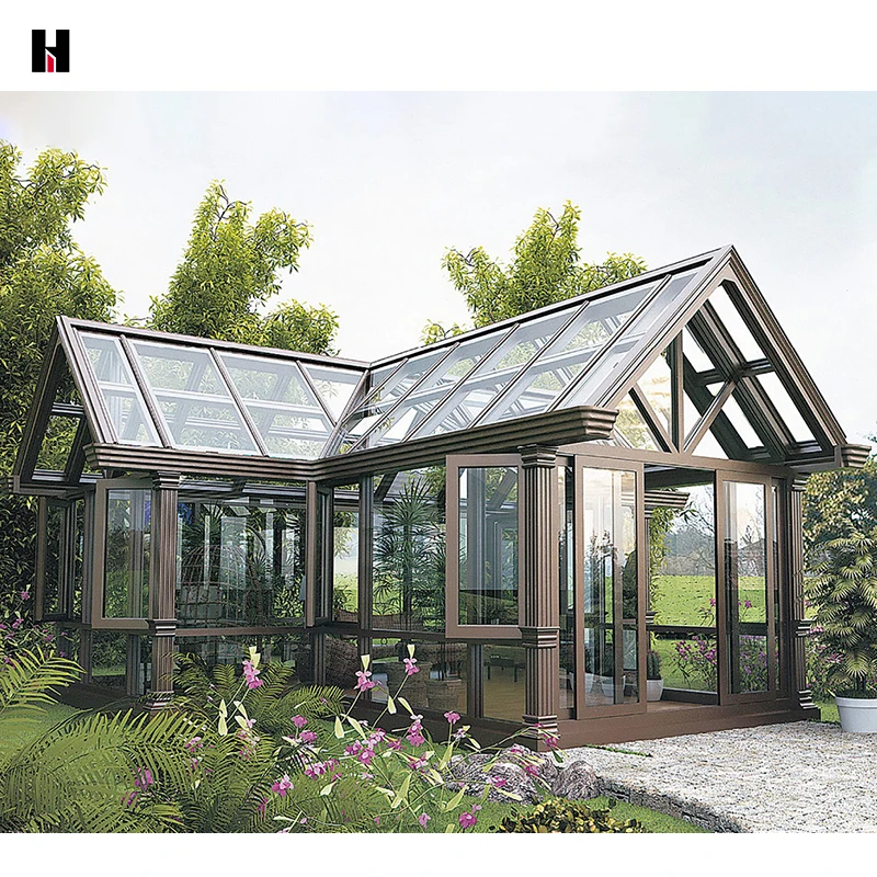 solarium sunrooms glass houses slant roof aluminium alloy factory direct sale
