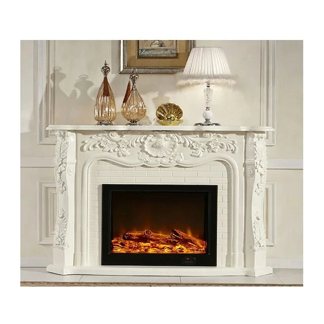 Yunfu China marble bioethanol fireplace with flower pattern