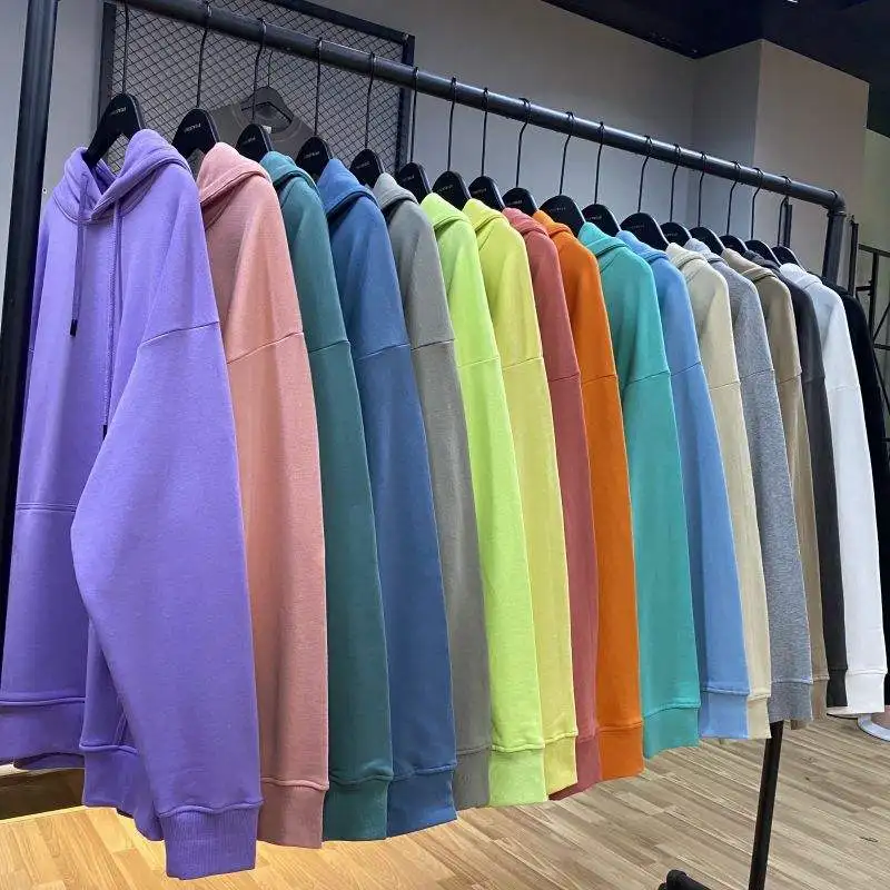 Luxury designer 100% cotton terry heavy weight unisex plain sweatshirts oversized hoodie stock