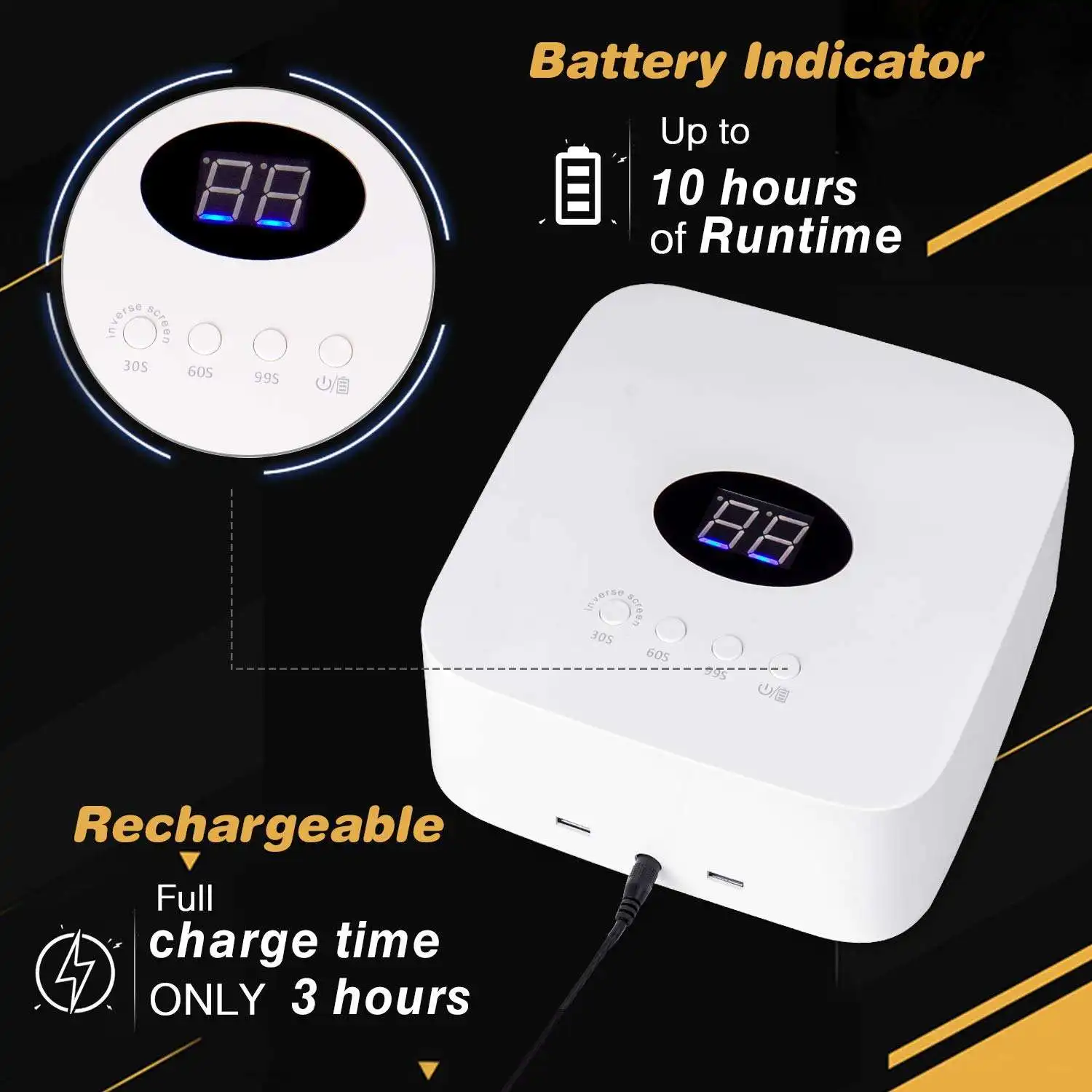S50 Square UV Led Nail Lamp Rechargeable