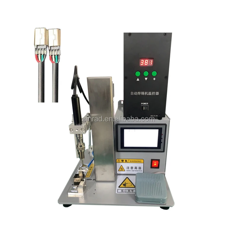 Semi-Auto Mobile Charging type-c connector manufacturing soldering wire stripping data cable making machine