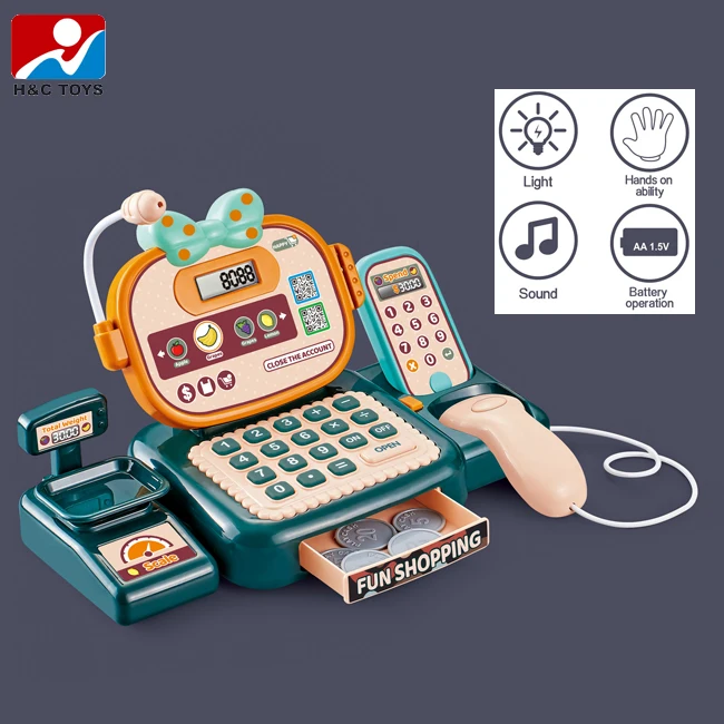 Pretend play supermarket toys for kids smart calculator electric simulate shopping toy cash register