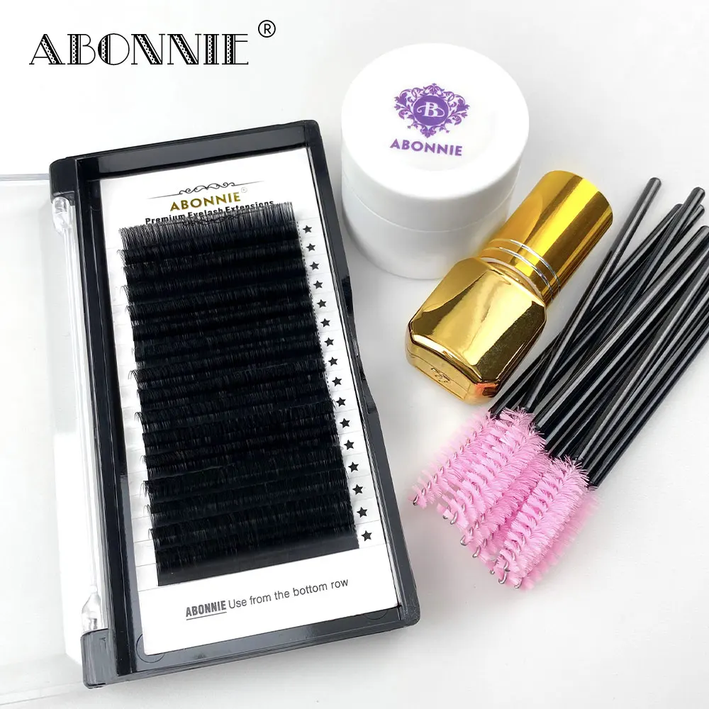 Накладные ресницы Abonnie из искусственной норки, 12 рядов, 0,05, 0,07, 0,10 c и d