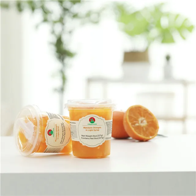 8oz/227g Canned Mandarin Fruit Cup in Light Syrup with/without  Spoon Canned Fruit