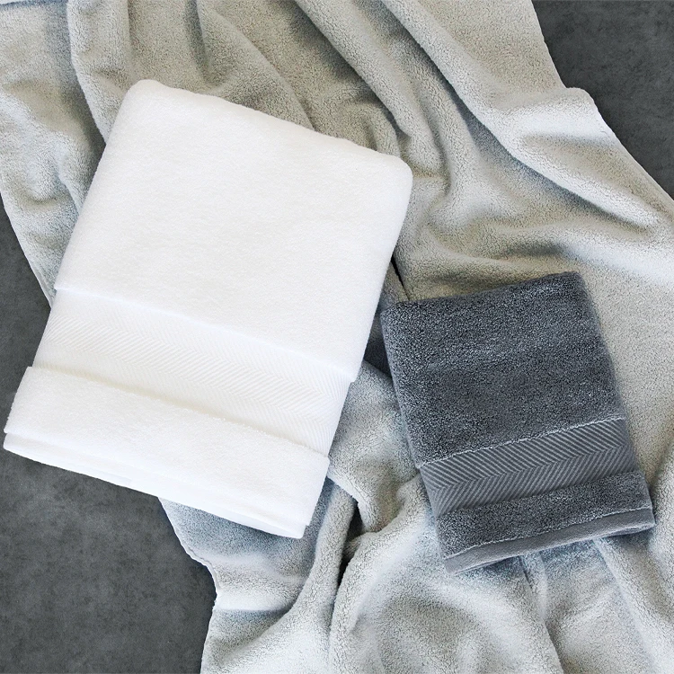 Towels high quality bamboo and cotton serviette de bain toallas with customized size