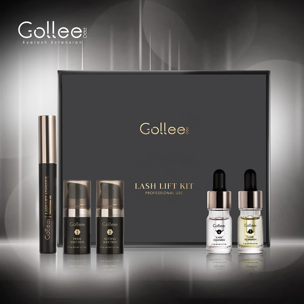 Gollee best eye lashes lifting permanent gool keratin customized lash brow lift pads liquid serum new kits glue private label