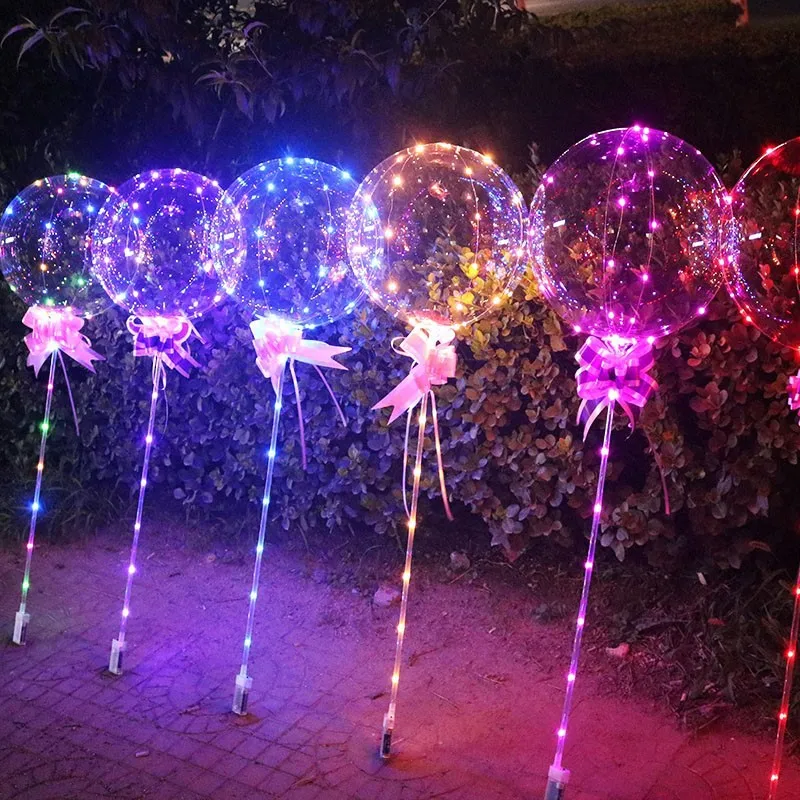 LED Bobo Balloons Light Up Balloons Clear Helium Bubble Glow Balloons with String Lights for Birthday Wedding Decoration