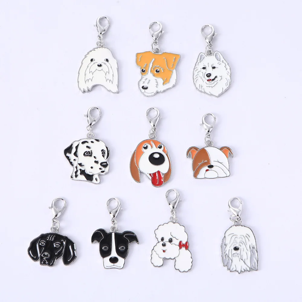 Wholesale Custom 50 Styles In Stock Zinc Alloy Metal Enamel Cute Dog Pendant Charm For Jewelry Making  Accessories