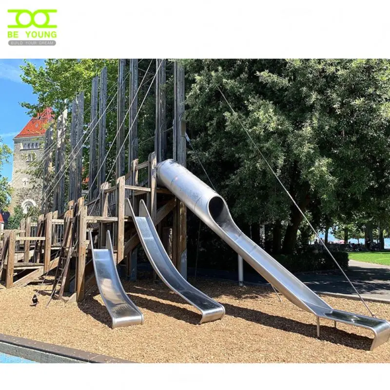 Stainless Steel Slide With Steps Amusement Playground Panel Indoor Slides Tunnels Second Hand Kids For Sale