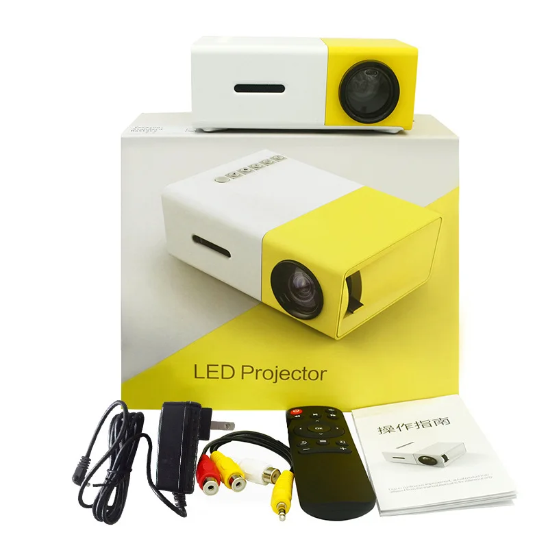 LED Mini Projector Portable Movie Projector with iphone Android Provide USB Earphone AV Port and Remote Controller