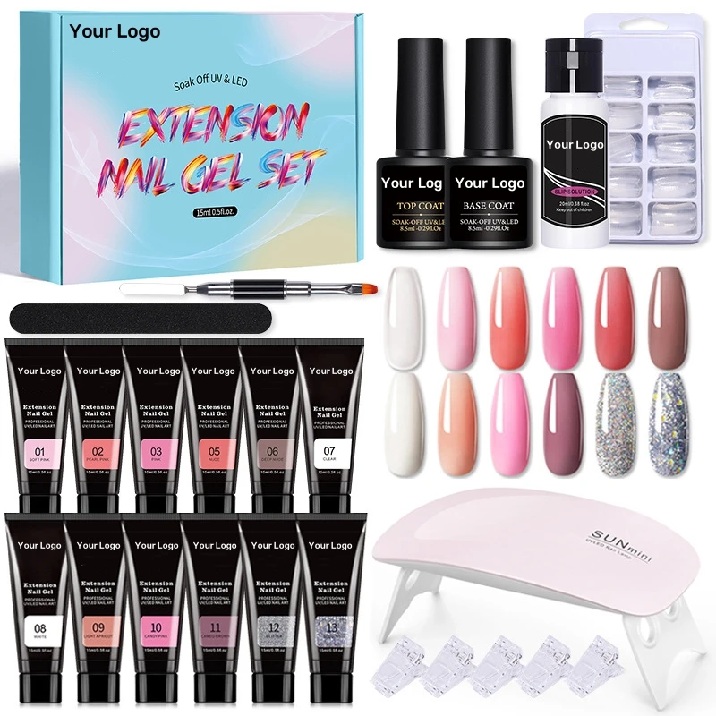 Price Poly UV Gel Nail Set Extension Starter Set Reasonable Price Gel For Cheap Wholesale Price Nail Extension Gel Kit
