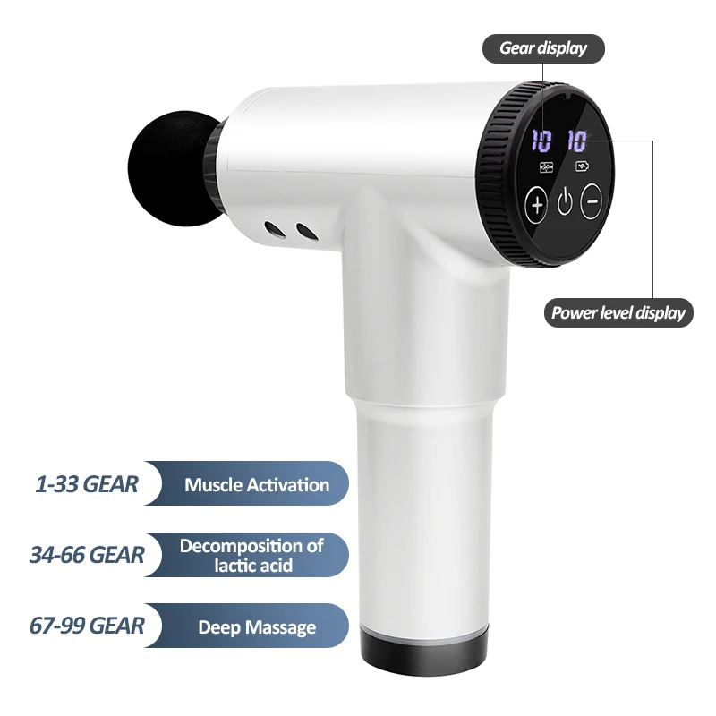 Deep Muscle Massage Gun Relax Portable Fascia Gun Machine Lcd Display Percussion Massage Body Massager 99-speed Control