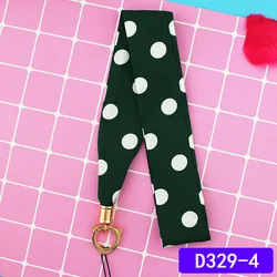 Mobile Phone Silk Hanging Rope Wide Neck Strap Cell Phone Long Lanyard Women Cloth Fabric Cord Necklace For Phone Keys Card Hold