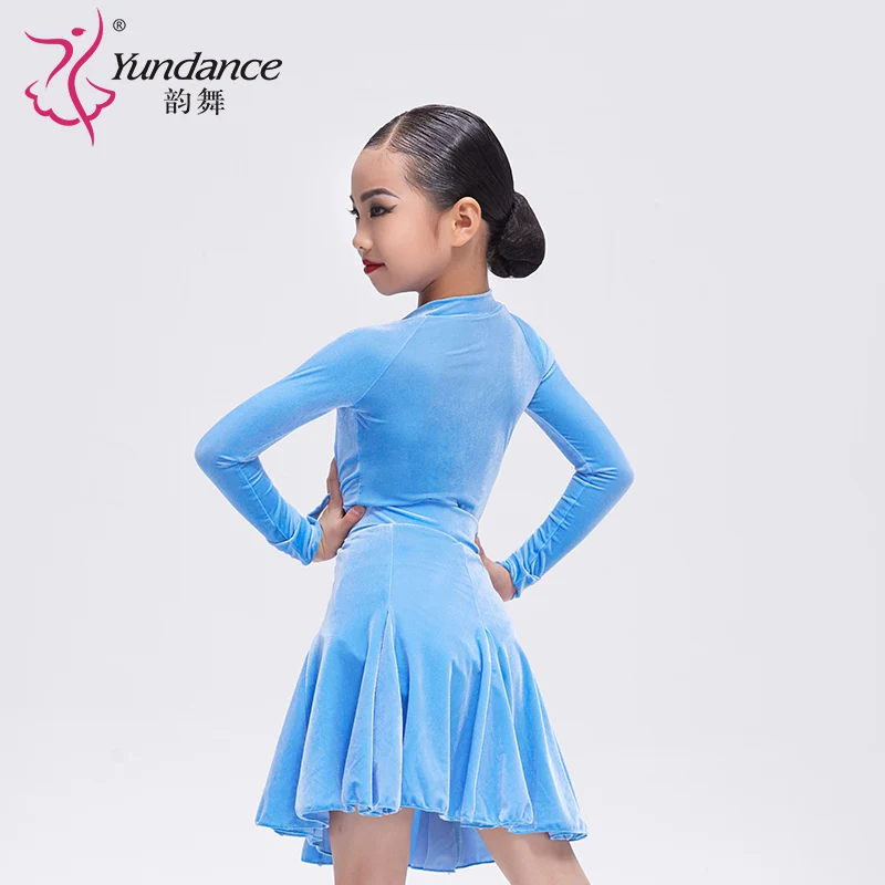 FL-0433 Regular Girls Latin Skirt for Children Salsa Tango Samba Ballroom Dancing Skirts Kids Practice Velvet Dance Costumes