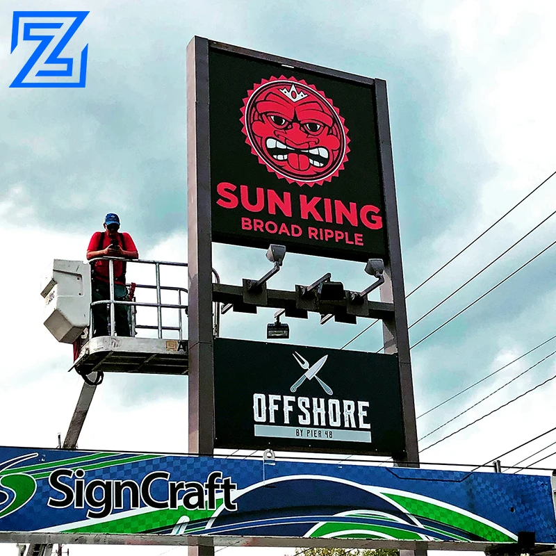 3D light Large led building shop advertising pylon sign