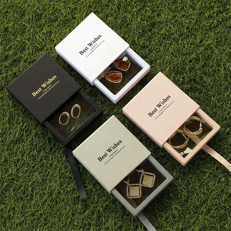 Wholesale White Black 3D Floating Display Frame Case Set with Paper Cover Packaging Box Pe Film Suspension Jewelry Box Packing
