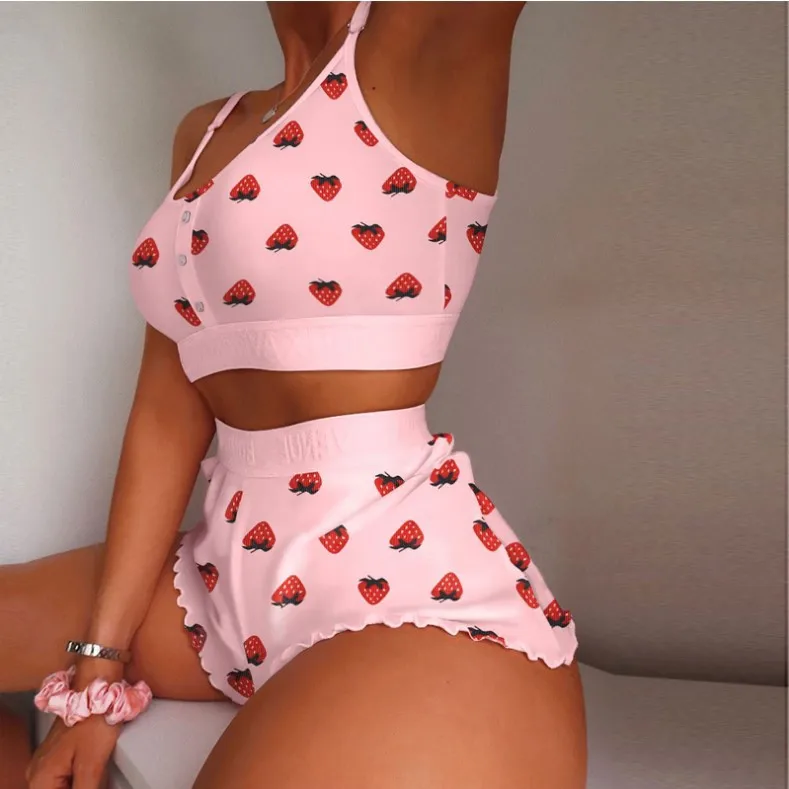 Wholesale ladies girls nightwear two piece lingerie sets pour femme en gros sexy women Lingerie Bra and Brief Sets
