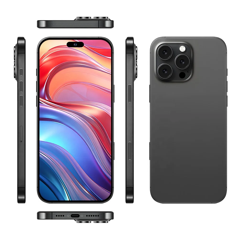 Cheap High quality i 16 Pro Max Smart Cell phone 16GB+1TB type-c AI google store Android Unlocked Dual Sim lte 5G Mobile phone