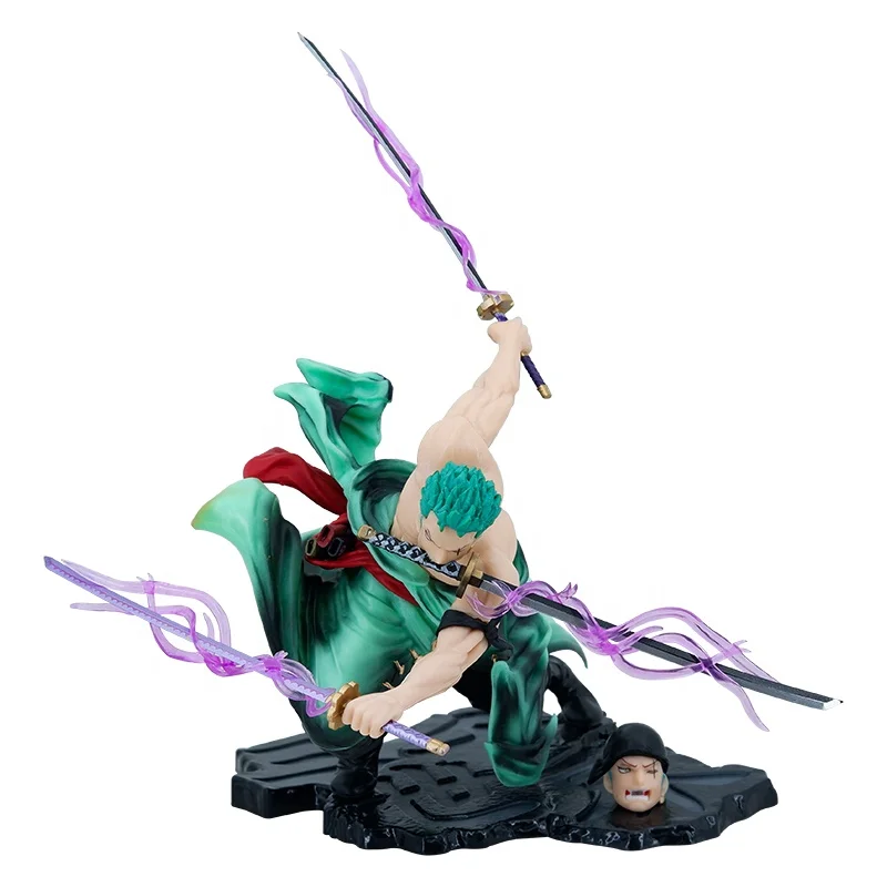 Hot Sale Wholesale custom anime figure roronoa zoro three knife flow solon anime figure