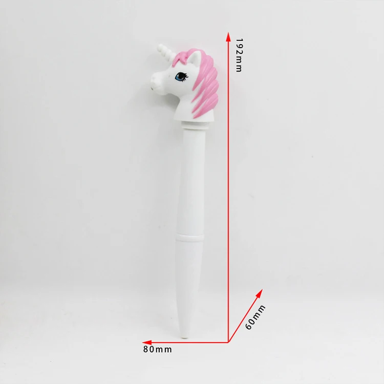 Creativity ball point pen light led novelty cartoon japanese korean stationary cute pen gel unicorn pen