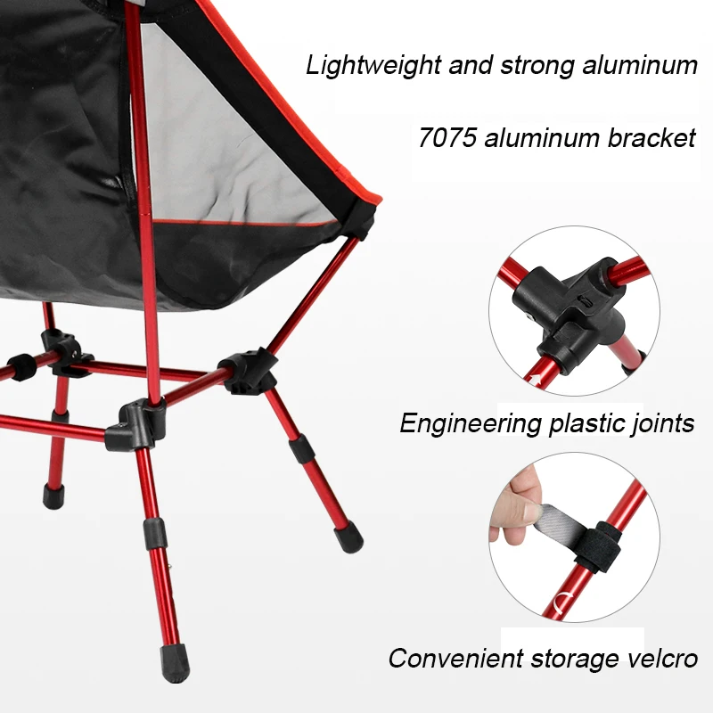 
Singda 2020 New Outdoor Folding Aluminum Moon Beach Camping Chair 