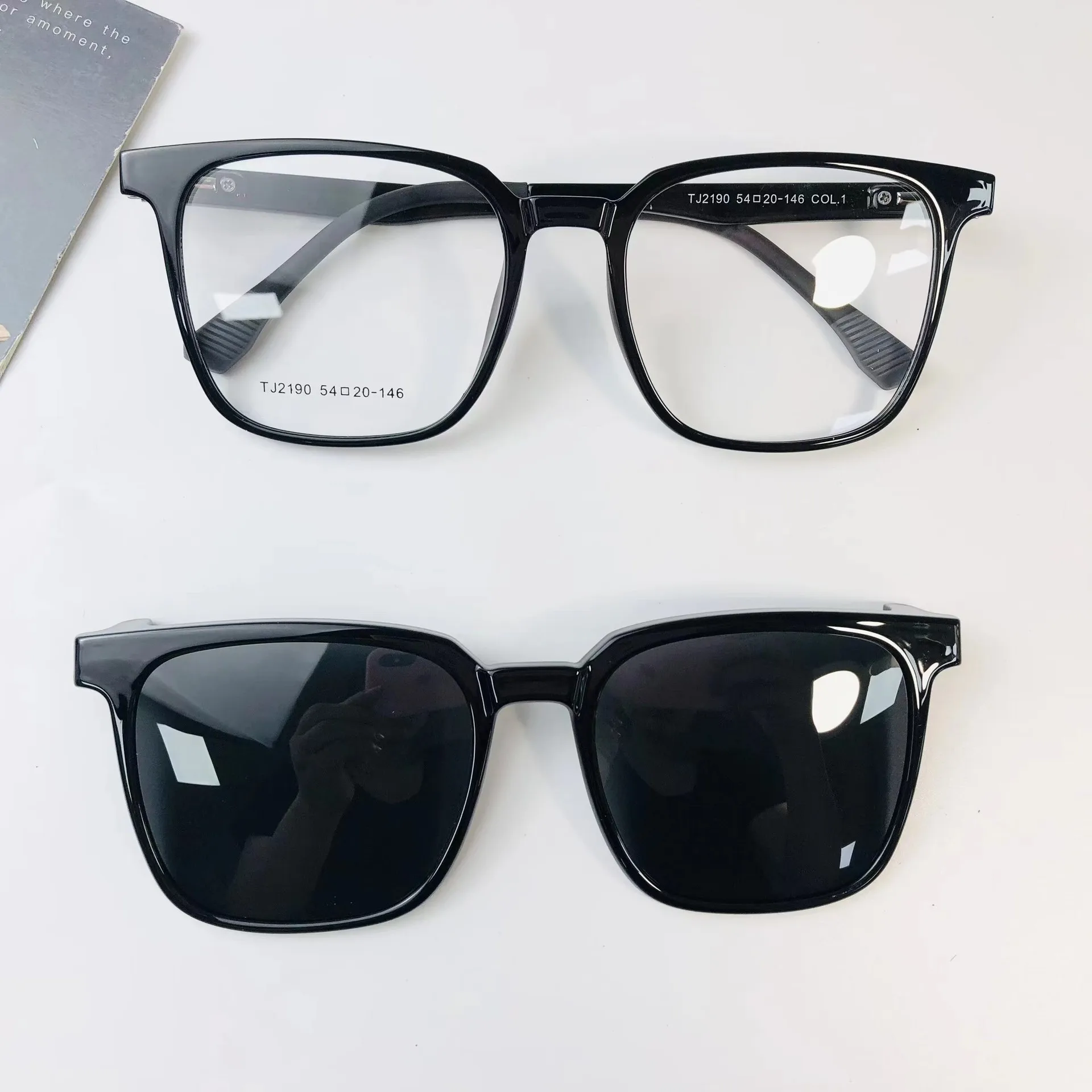 TJ2190 new hotselling unisex TR full frame clip on polarized sunglasses