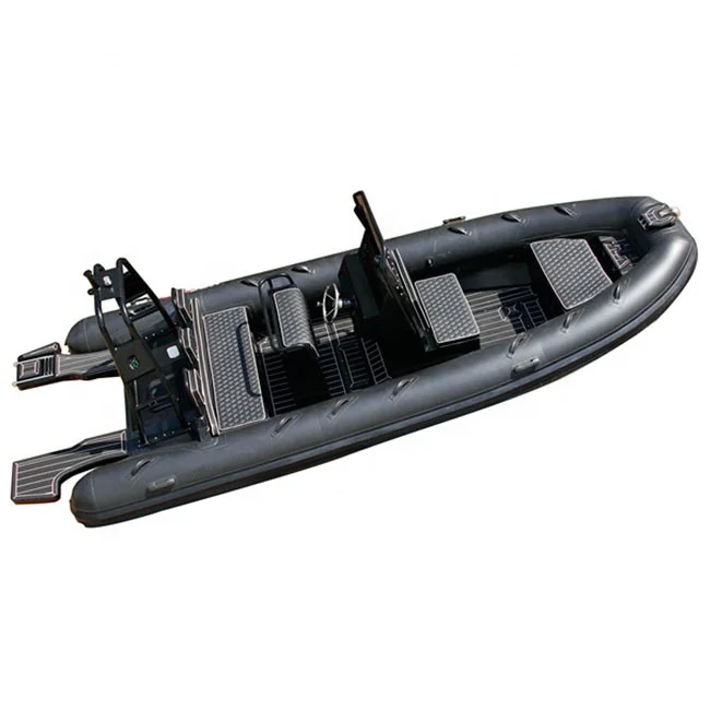 19ft Aluminum Hull RIB 560 Rigid Hull V Shape Ocean Inflatable Boats With Swimming Platform