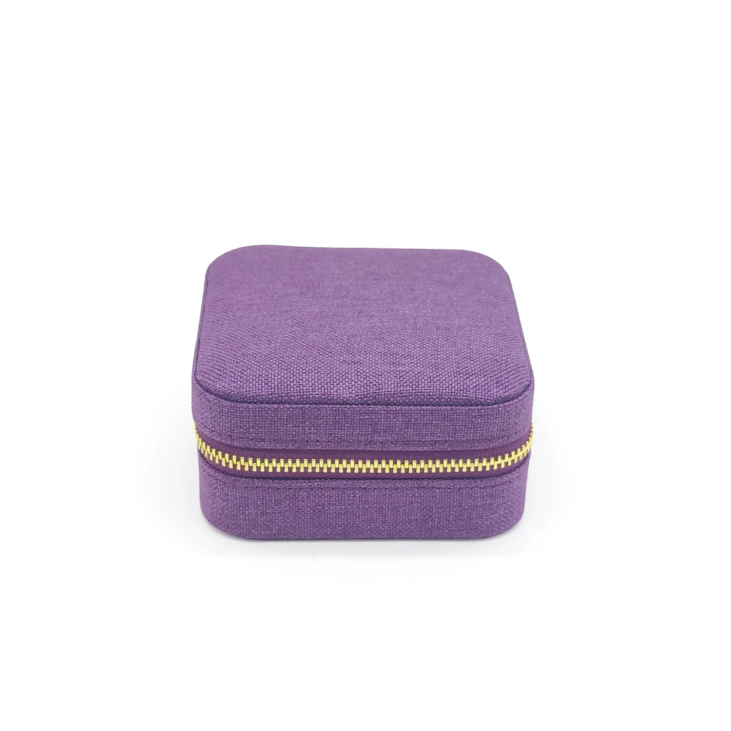 Linen Small Jewelry Box, Travel Mini Organizer Portable Display Storage Case for Rings Earrings Necklace