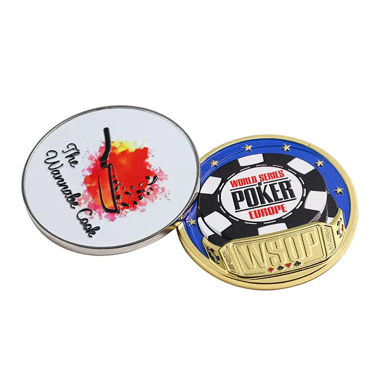 Metal custom print round colored poker chips fridge magnet