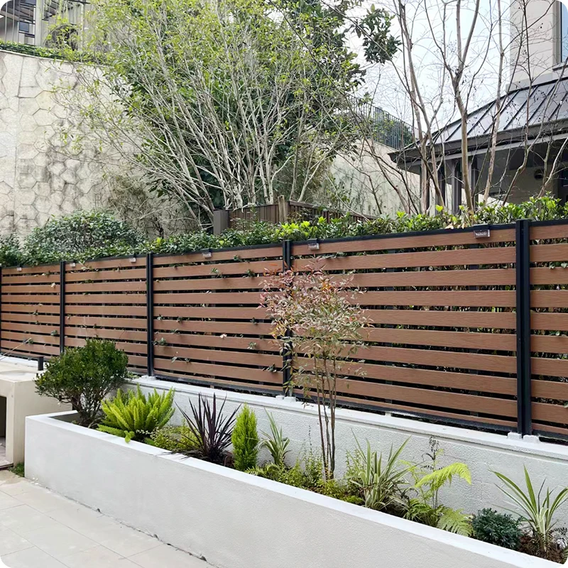 Waterproof composite wood plastic modern wpc fence for garden balcony