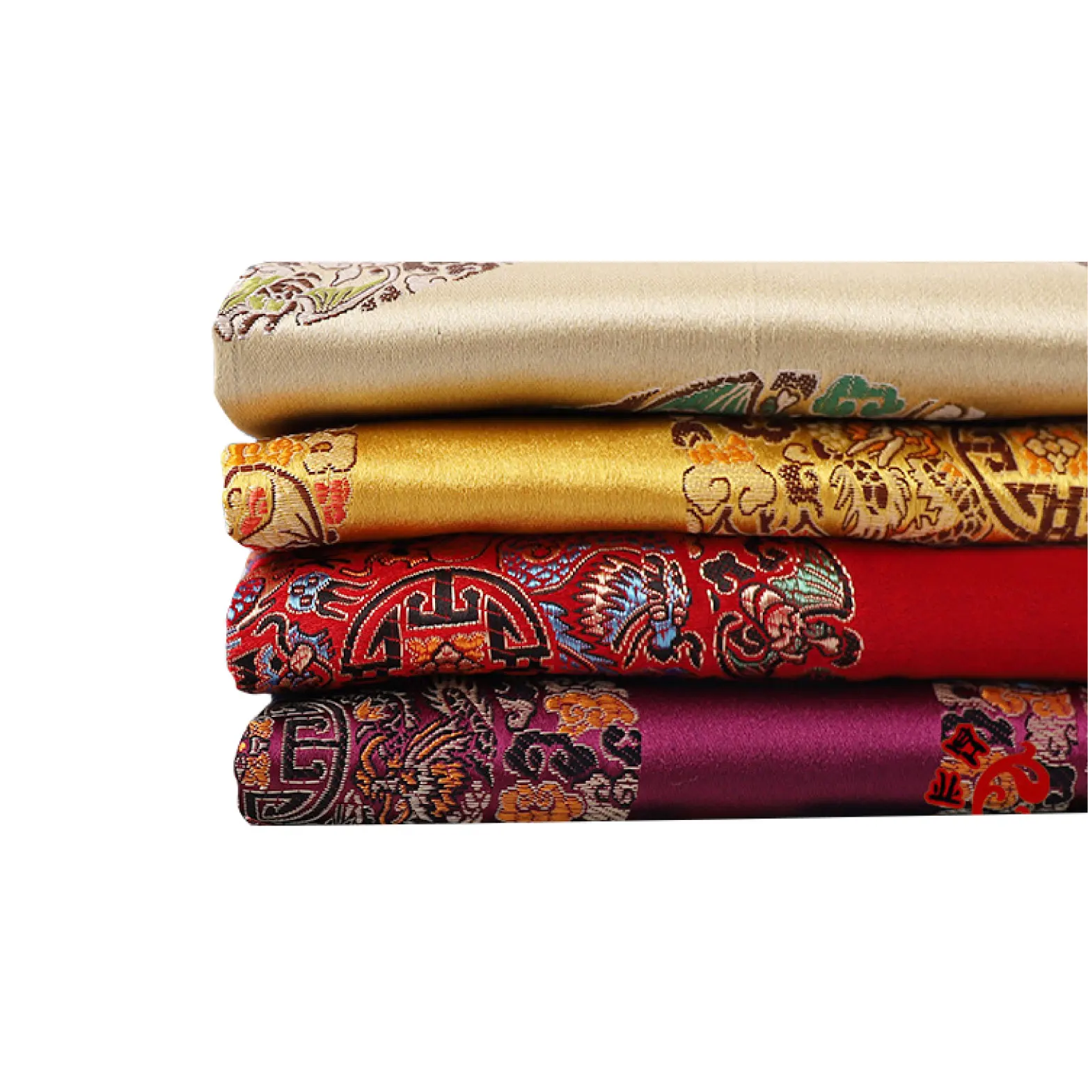 Imitation Silk Brocade Plum Blossom Bamboo Leaf Designs Floral Polyester Cushion Curtain Table Cloth Chinese Jacquard Fabric