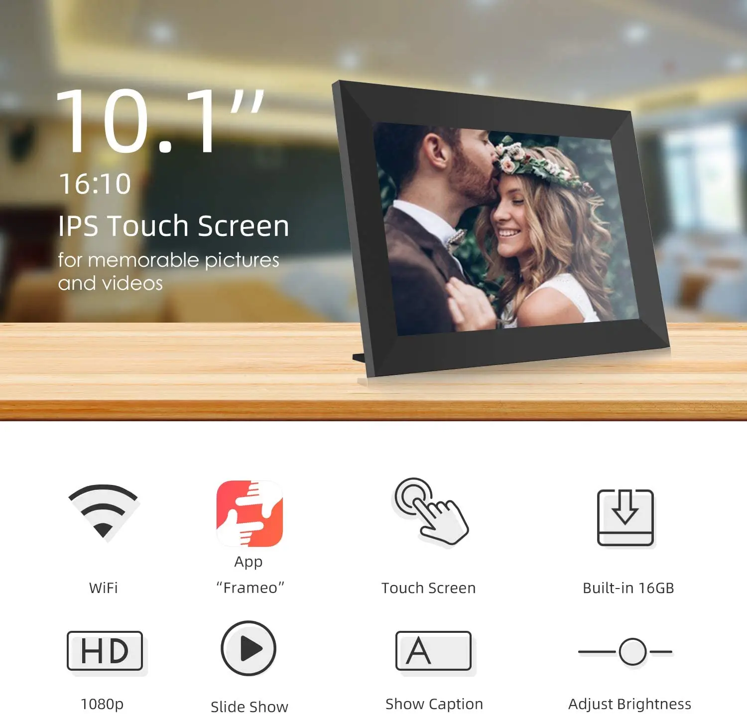 Frame APP Digital Photo frame 10-inch touch screen IPS screen 16GB WiFi cloud photo frame
