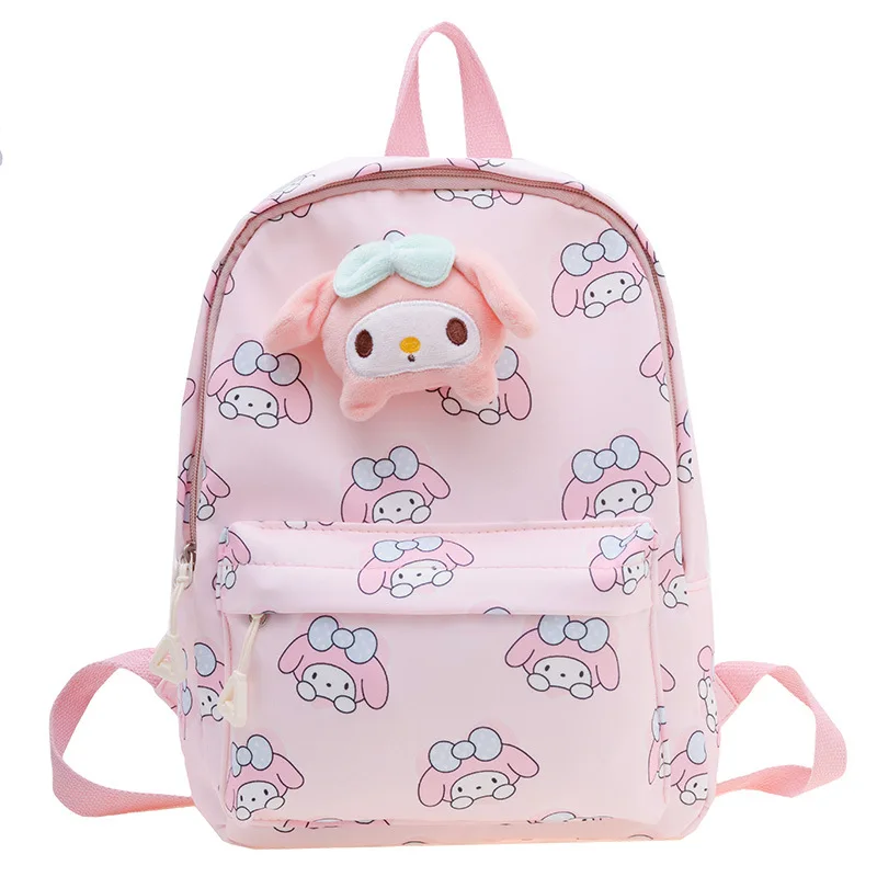 new kindergarten backpack kawaii anime Cinnamoroll Kuromi Melody storage Portable travel Children Primary Schoolbag