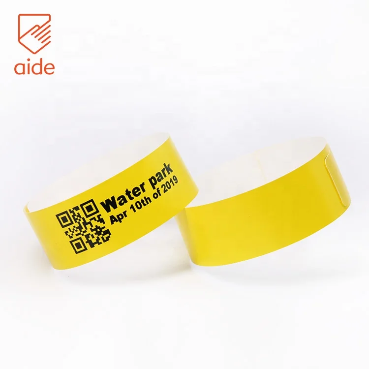 Disposable Waterproof Qr Code Custom Printing Paper Thermal Bracelet hospital wristband Direct Thermal wristbands